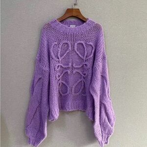 Loewe Lavender Knit Crew Neck Sweater